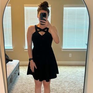 Black shirt cocktail dress